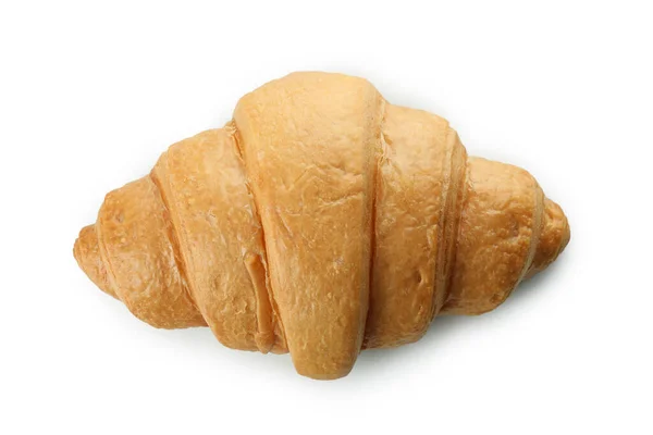 Verse Smakelijke Croissant Geïsoleerd Witte Achtergrond — Stockfoto