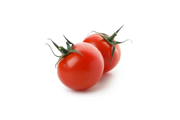 Świeże Pomidory Wiśniowe Izolowane Białym Tle — Zdjęcie stockowe