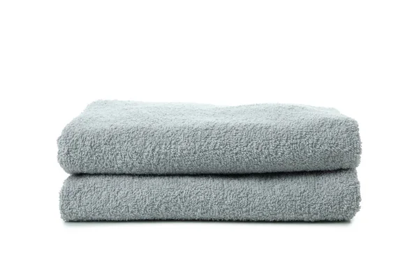 Opgevouwen Schone Handdoeken Geïsoleerd Witte Achtergrond — Stockfoto