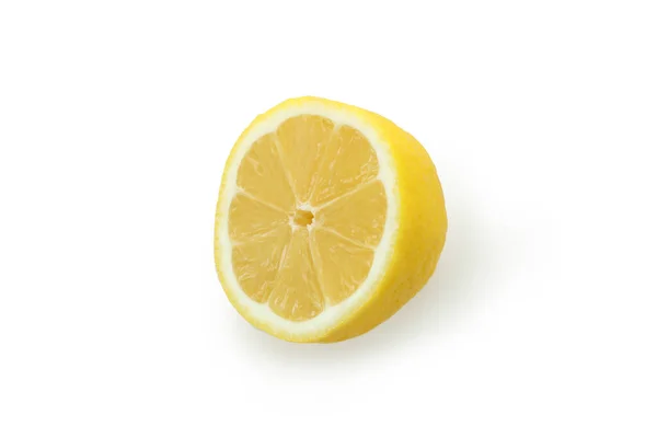 Die Hälfte Der Zitrone Isoliert Auf Weißem Hintergrund — Stockfoto
