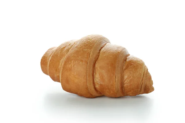 Čerstvé Chutné Croissant Izolované Bílém Pozadí — Stock fotografie