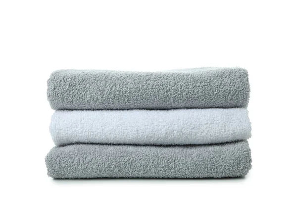 Stapel Handdoeken Geïsoleerd Witte Achtergrond — Stockfoto