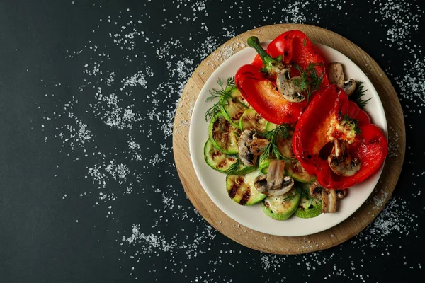 Concepto Sabroso Comer Con Verduras Parrilla Espacio Para Texto —  Fotos de Stock