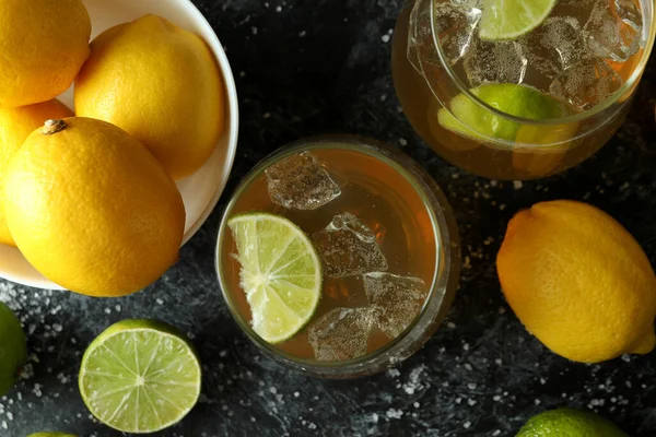 Beer Citrus Salt Black Smokey Background — Stock Photo, Image