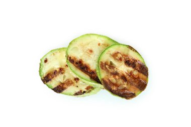 Beyaz arka planda izole edilmiş ızgara kabak.