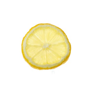 Beyaz arka planda izole edilmiş limon dilimi