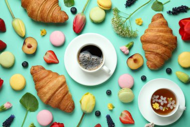 Nane arkaplanda lezzetli yemek kavramı, üst görünüm