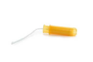 Kullanılmamış bir tampon beyaz arkaplanda izole edilmiş