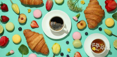 Nane arkaplanda lezzetli yemek kavramı, üst görünüm