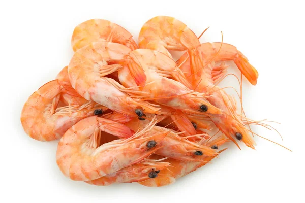 Tasty Cooked Shrimps Isolated White Background — Stock Photo, Image