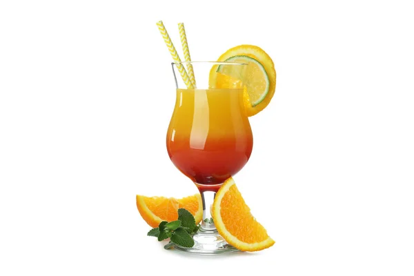 Tequila Sunrise Cocktail Isoliert Auf Weißem Hintergrund — Stockfoto