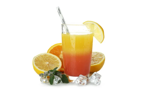 Cocktail Tequila Sunrise Isolado Fundo Branco — Fotografia de Stock