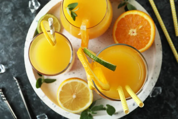 Tequila Sunrise Cocktails Ingredients Dark Background — Stock Photo, Image