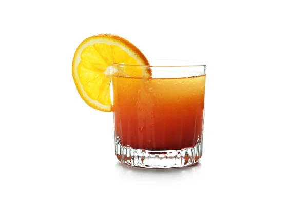 Tequila Soluppgång Cocktail Isolerad Vit Bakgrund — Stockfoto