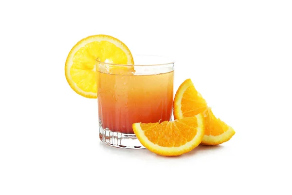 Tequila Sunrise Cocktail Geïsoleerd Witte Achtergrond — Stockfoto