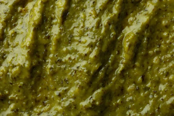 Chutné Pesto Omáčka Celém Pozadí Zavřít — Stock fotografie