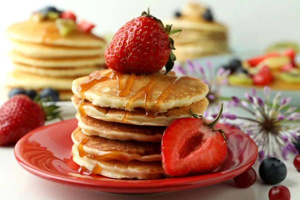 Concepto Delicioso Postre Con Tortitas Cerca — Foto de Stock