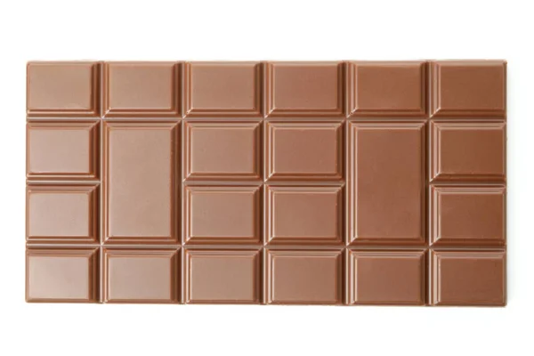 Lekkere Chocoladereep Geïsoleerd Witte Achtergrond — Stockfoto