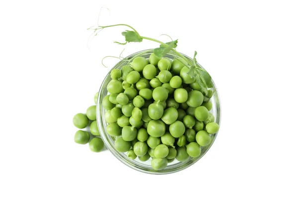 白色背景下的新鲜绿豆 — 图库照片