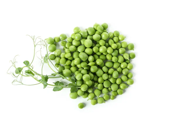 白い背景に隔離された緑のエンドウ豆の種 — ストック写真
