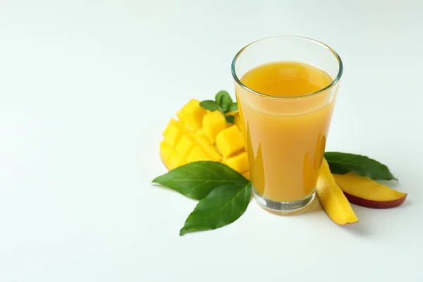Mango Juice Fruit White Background — Stock Photo, Image