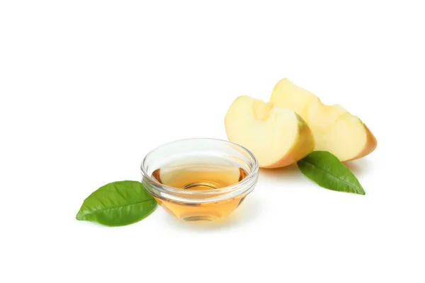 Homemade Apple Vinegar Isolated White Background — Foto de Stock