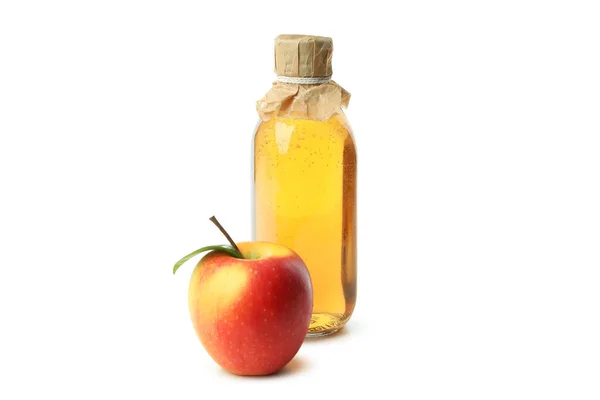 Homemade Apple Vinegar Isolated White Background — Fotografia de Stock