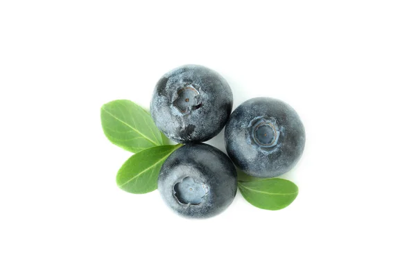 Blueberry Segar Lezat Diisolasi Pada Latar Belakang Putih — Stok Foto