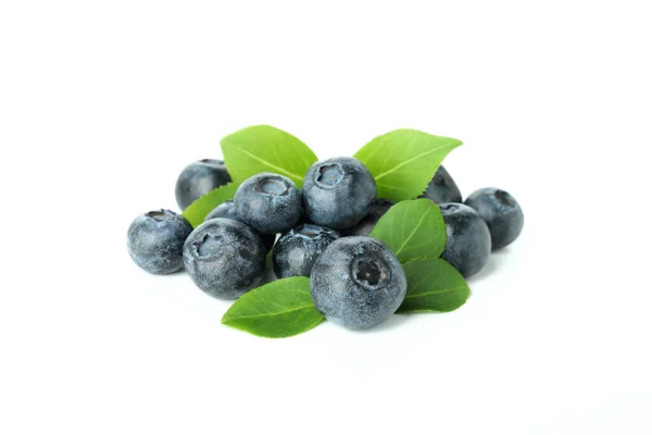 Blueberry Segar Lezat Diisolasi Pada Latar Belakang Putih — Stok Foto