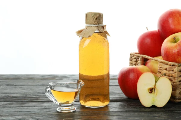 Homemade Apple Vinegar Isolated White Background — Foto de Stock