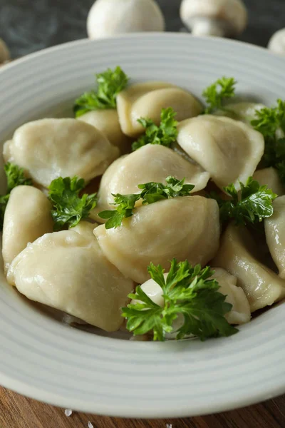 Концепция Вкусной Еды Варениками Пирогами Крупным Планом — стоковое фото