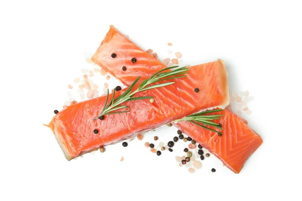 Fresh Raw Salmon Isolated White Background — Stock Photo, Image