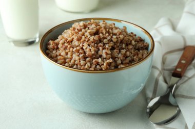 Karabuğdaylı lezzetli yemek kavramı, yakın çekim.