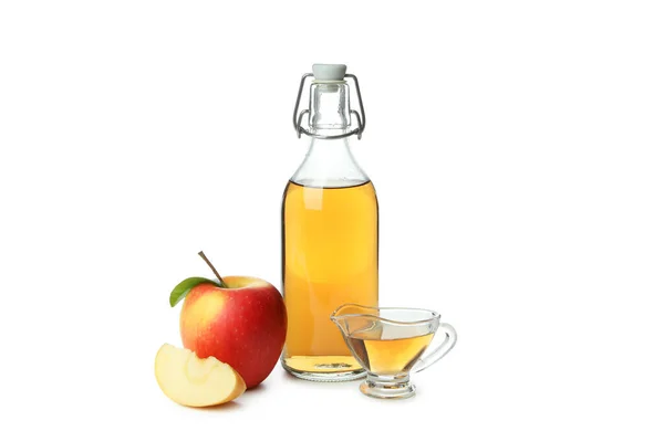 Homemade Apple Vinegar Isolated White Background — Fotografia de Stock