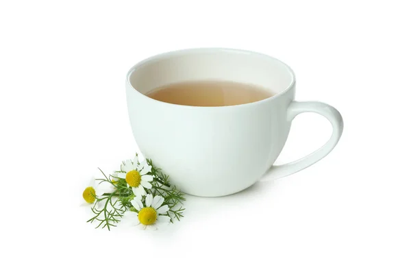 Cup Chamomile Tea Isolated White Background — Stock Photo, Image