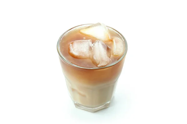Bicchiere Caffè Ghiaccio Isolato Sfondo Bianco Fotografia Stock