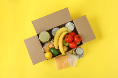 Concept of donate with donation box on table