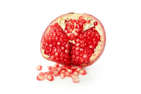 Ripe Fresh Pomegranate Isolated White Background — Stock Photo, Image