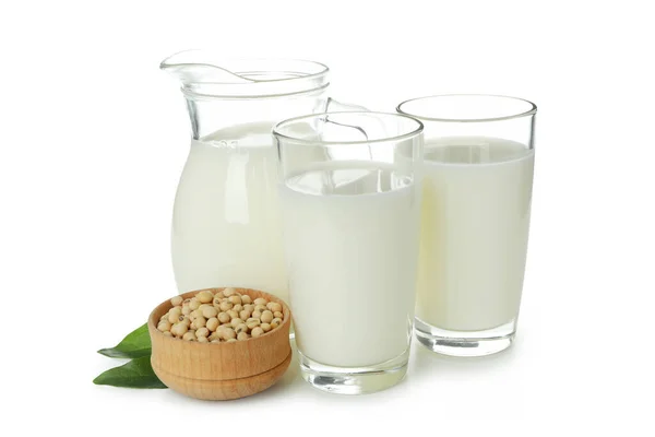 Concept Van Veganistische Melk Geïsoleerd Witte Achtergrond — Stockfoto