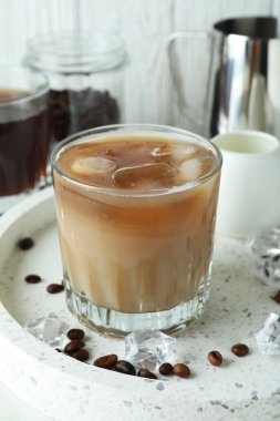 Buzlu kahve pişirme kavramı, yakın plan.