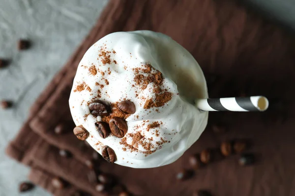 Concepto Bebida Fría Con Café Helado Vista Superior — Foto de Stock