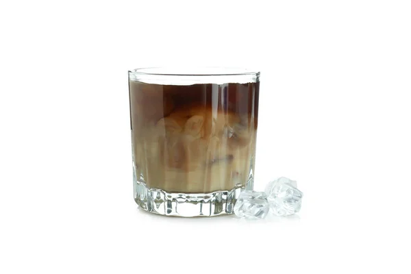 白い背景に隔離されたアイスコーヒーのグラス ストック画像