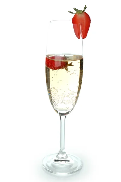 Bicchiere Con Cocktail Rossini Isolato Sfondo Bianco — Foto Stock