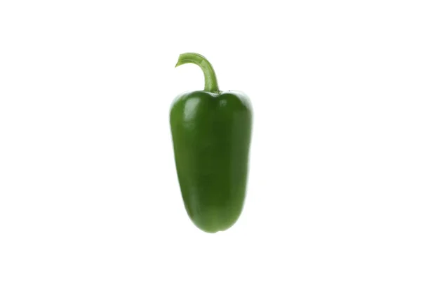 Groene Hete Peper Geïsoleerd Witte Achtergrond — Stockfoto