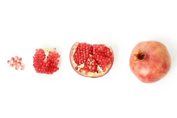 Ripe Fresh Pomegranate Isolated White Background — Stock Photo, Image