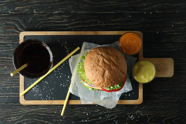 Concept Tasty Food Delicious Burger — Stock Photo, Image