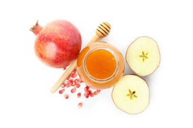 Beyaz arka planda izole Rosh hashanah kavramı