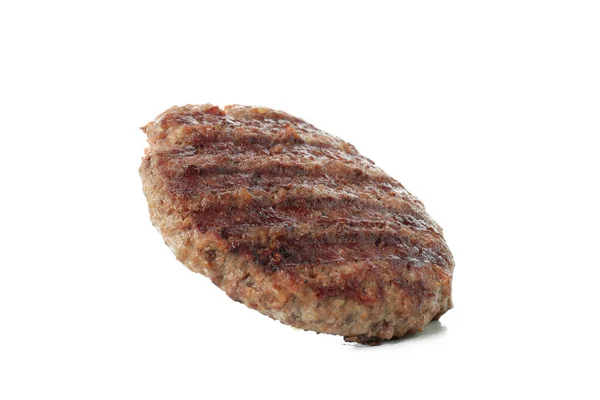Ízletes Burger Hús Elszigetelt Fehér Alapon — Stock Fotó