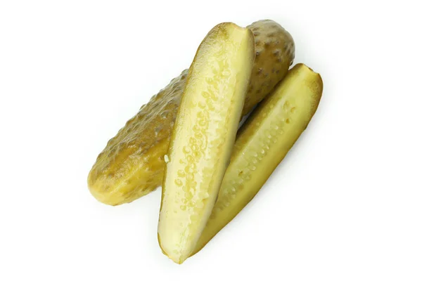 Färska Gröna Pickles Isolerad Vit Bakgrund — Stockfoto