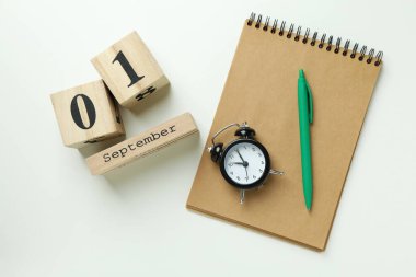 Beyaz arkaplanda 1 Eylül kavramı